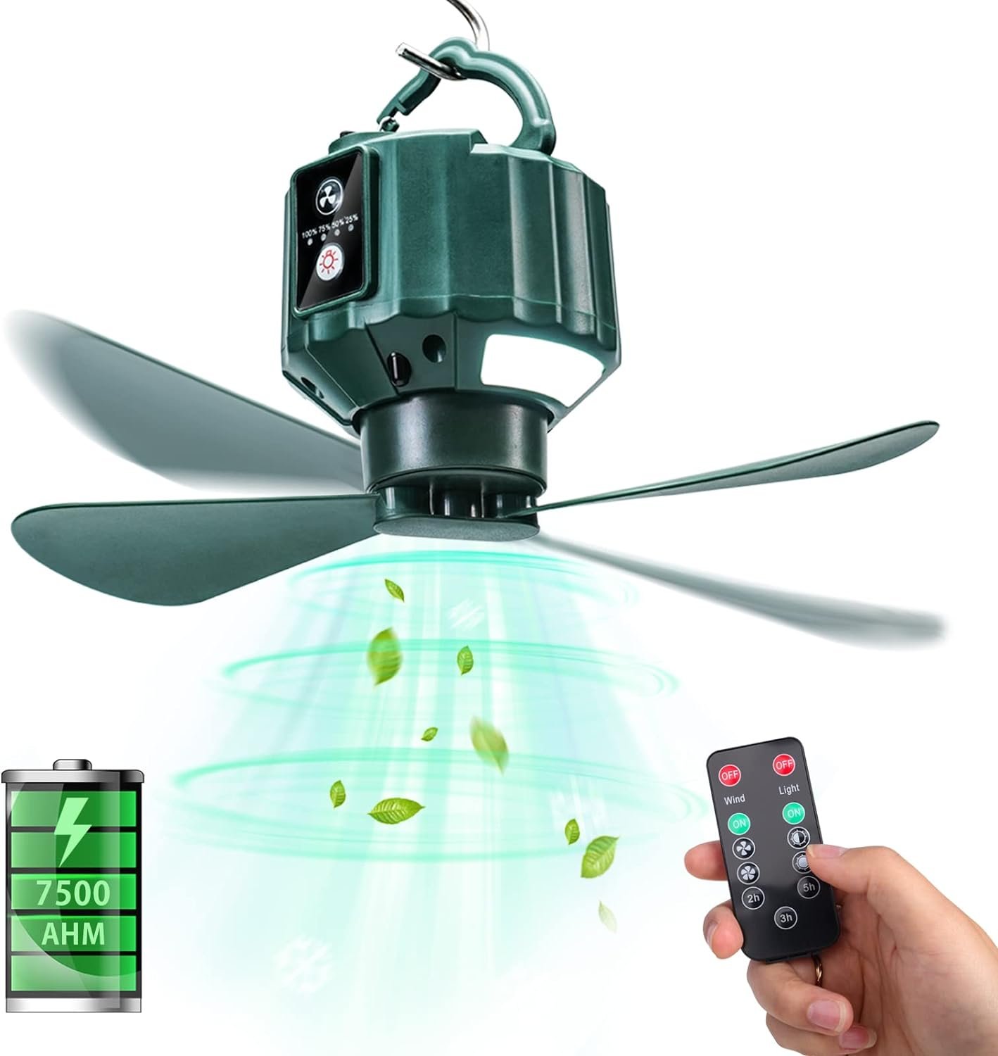 DUKUSEEK Tent Ceiling Fans for Camping, Portable Tent