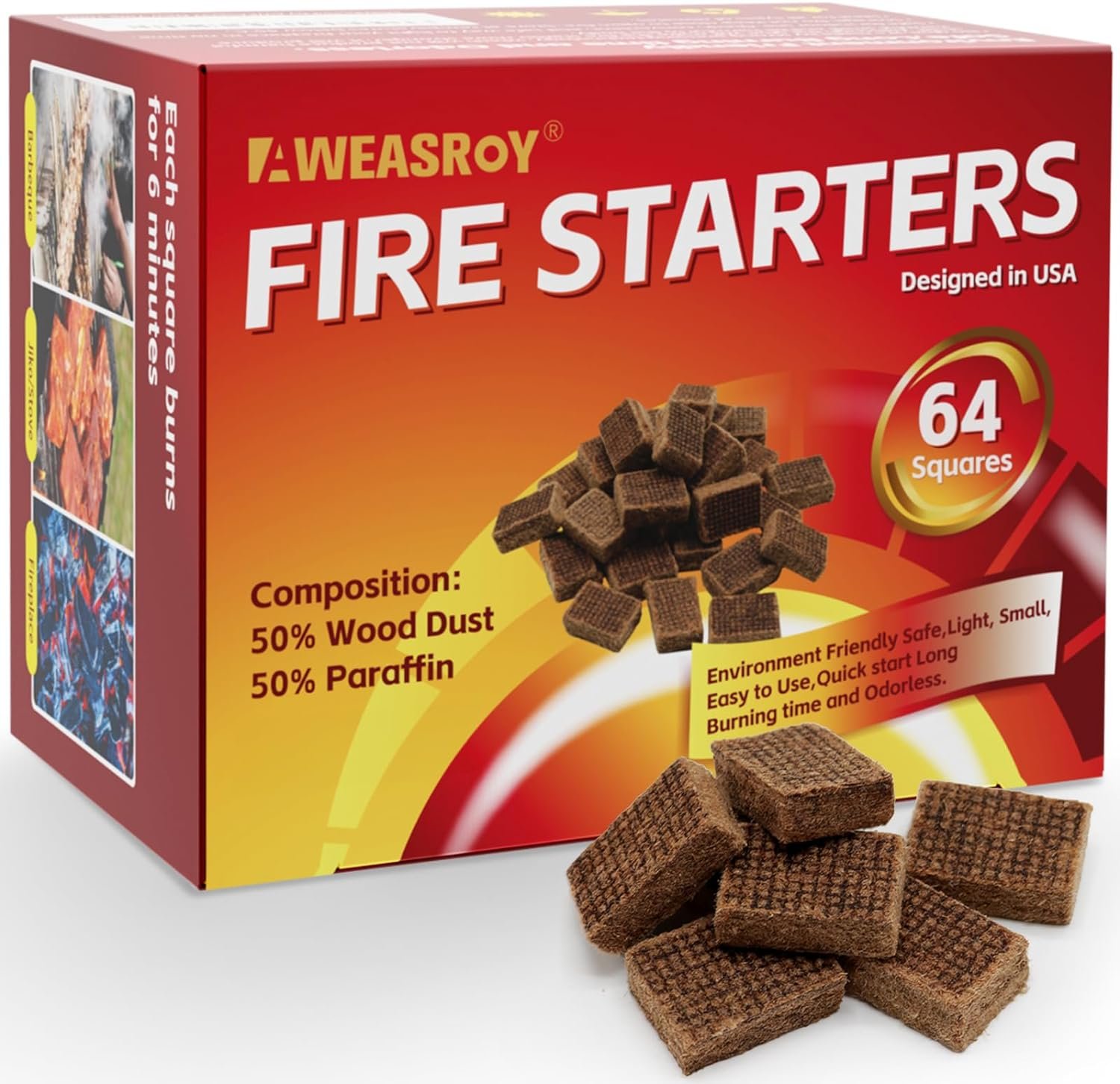 Fire Starter Squares 64 - Fire Starters for